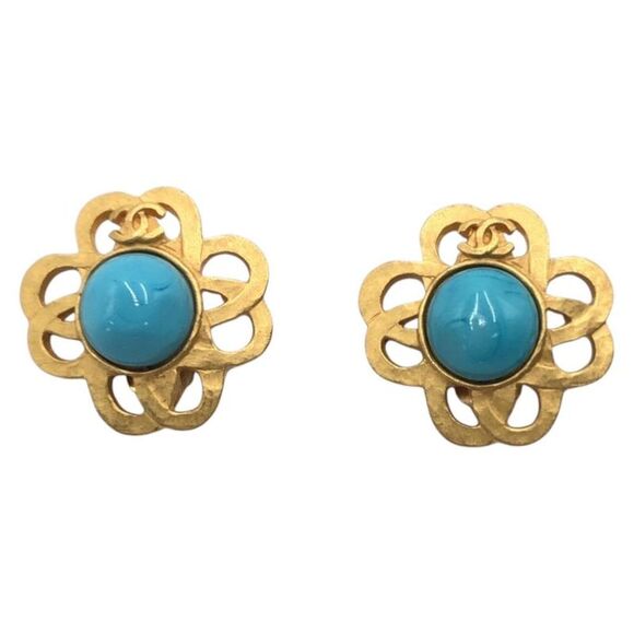 Pre Loved chanel Women metallic | gold Earrings - Picture 1 of 5